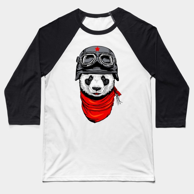 Pilot Panda Baseball T-Shirt by Andengmarinko